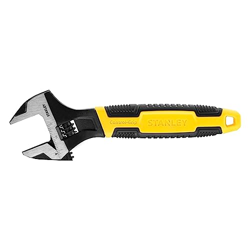 Stanley 0-90-948 - Llave de acero cromado forjado, 32 x 200 mm, Mango bi material MaxSteel, Rueda de...