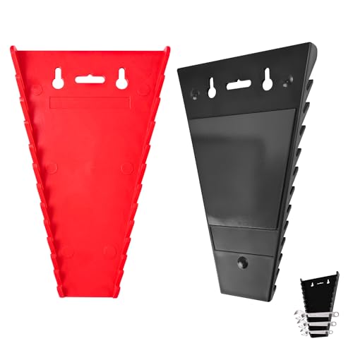 2 Piezas Juego Llaves Fijas, Organizador Herramientas Pared, Rojas y Negras Magnetic Llaves Inglesas...