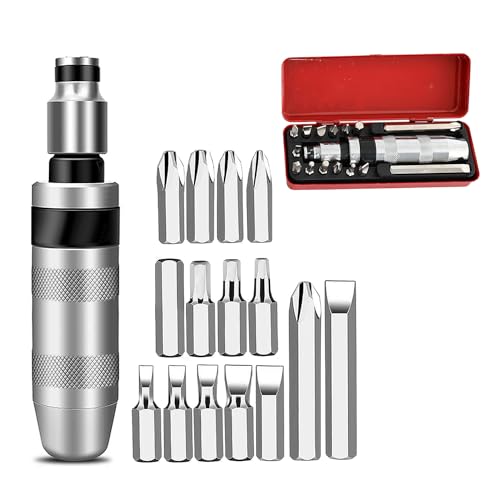 LNGJIN Destornilladores Impacto,16 piezas 1/2' Destornillador de Impacto Manual,Juego de Impacto...