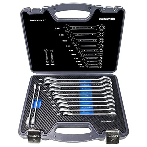 Juego de llaves combinadas de carraca 8-19 mm I juego de herramientas de 12 piezas